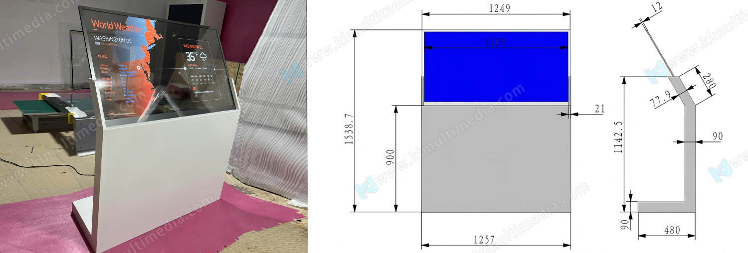 55-дюймовый наклонный