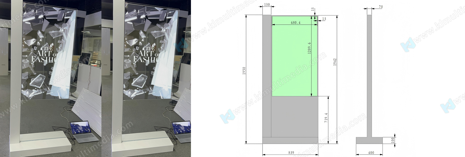 55-дюймовый вертикальный