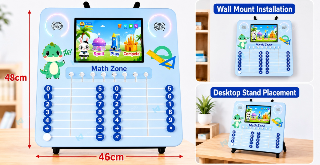 Компактные варианты установки на стене или на напольной стойке для интерактивной учебной стены дошкольного учреждения